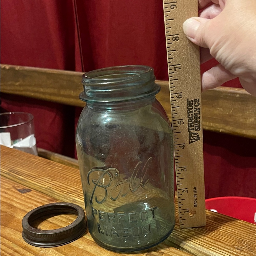 Ball Perfect Mason Jar 10 blue/green 7” small mouth